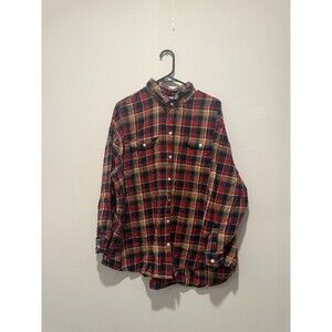 Old Navy Women Top Blouse Flannel Shirt Size 2XL Plaid Button Up Cotton Collared